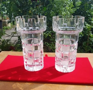 Amazing Estate Find. Set Of Two Kilkenny Irish Crystal Castle Vases signed '94 - Picture 1 of 11