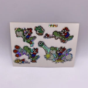 RARE Vintage 1994 PVI Mario Yoshi Prism Vending Sticker Nintendo Mario Bros (3) - Picture 1 of 6