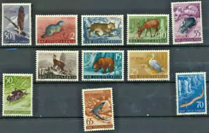 Trieste Zona B Scott #93 - 103 Como Nuevo Nuevo Conjunto de 11 1954 Sobreimpresiones ANIMALES - PÁJARO - Imagen 1 de 1