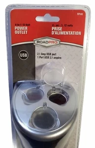 Toma de corriente RoadPro RP492 4 en 1 12V con tres enchufes de 12V y 1 puerto USB nueva - Imagen 1 de 4