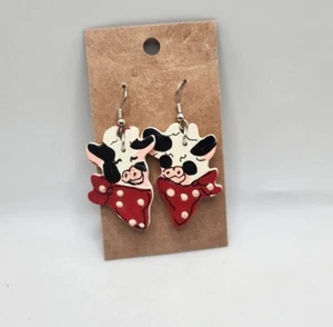 Cow Ear Rings! With Red Bandana  - Picture 1 of 5