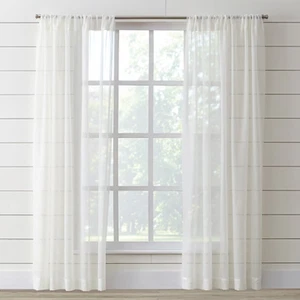 STYLE SELECTIONS 59" X 84" Eggshell Sheer Rod Pocket Single Curtain Panel - NEW! - Picture 1 of 1