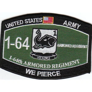 1st Battalion 64th Armored Regiment Military Occupational Specialty MOS Patch - Bild 1 von 6
