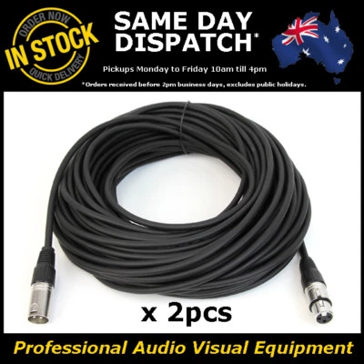 2 x 30M 120 Ohms 3 Pin DMX XLR Lighting Cable Lead Cord Wire 30 Metre DMX-512 - Image 1 of 4