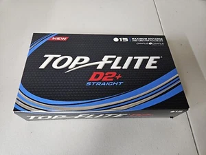 New! TOP FLITE D2+ STRAIGHT 15 PACK GOLF BALLS 5 Boxes Max Distance Dimple - Picture 1 of 6