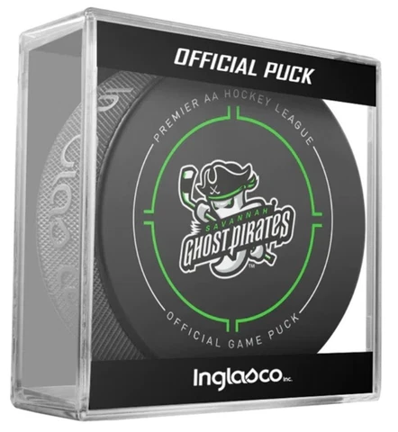 2022-23 SAVANNAH GHOST PIRATES ECHL OFFICIAL GAME PUCK WITH DISPLAY CASE *NEW* Cover