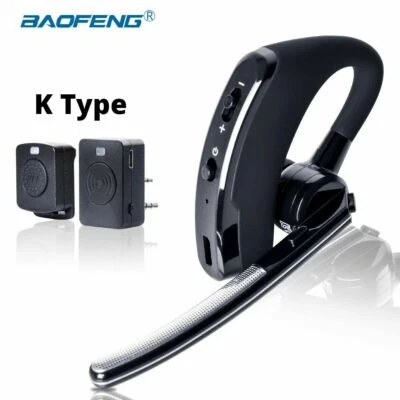 WIRELESS BLUETOOTH WALKIE TALKIE HEADSET EARPIECE MICROPHONE PTT 2-WAY RADIO HOT - Image 1 of 4