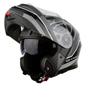 G-Mac Concept Evo CE Motorcycle Pinlock Ready Flip Front Helmet - Tour Grey - Picture 1 of 11