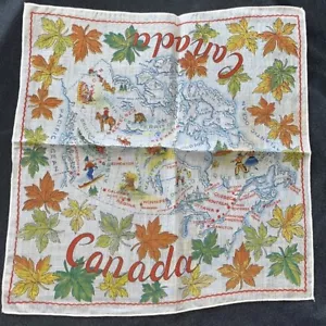 Vintage Kanada Souvenir Neuheit Taschentuch ~ Taschentuch Karte ~ Ahornblätter - Bild 1 von 8