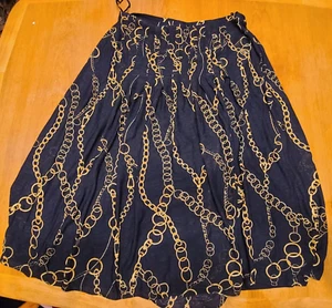 Jones New York Black with Gold Equestrian pattern full skirt size 1X - Picture 1 of 3