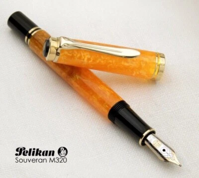 Caneta-tinteiro Pelikan M320 laranja média nova na caixa - Imagem 1 de 3