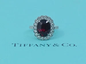 Tiffany & Co Enchant 4.14 CT Ruby Platinum Ring Size 5 - Picture 1 of 6