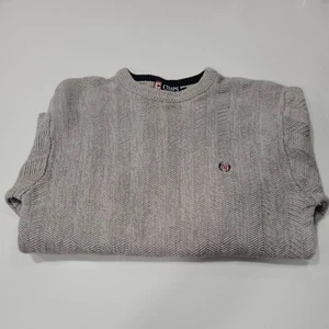 Suéter saltador Chaps Ralph Lauren para hombre talla M cuello redondo manga larga gris - Imagen 1 de 6