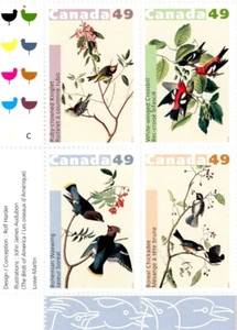 Estampilla de Canadá PB #2039a - John James Audubon's Birds-2 (2004) 4 x 49 ¢ - Imagen 1 de 1