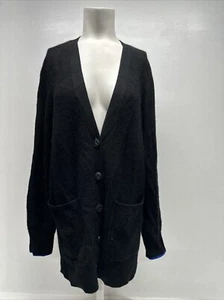 Cárdigan Suéter Rag & Bone Yorke Botón Cuello en V Cachemira Pura Negro Azul S Pequeño - Imagen 1 de 9