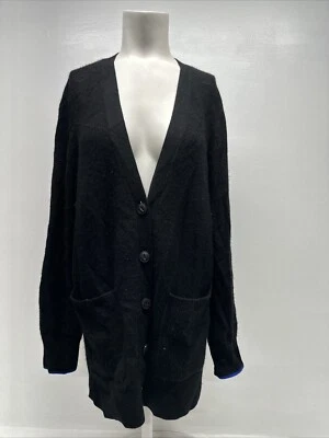 Rag & Bone Yorke Cardigan Sweater Button V-Neck Pure Cashmere Black Blue S Small - Image 1 of 4
