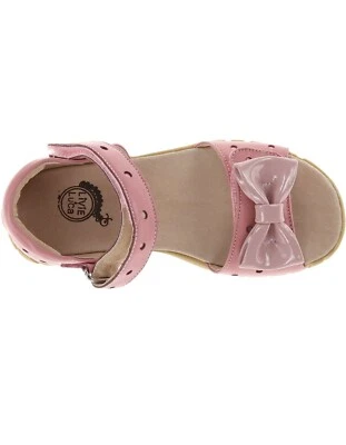 LIVIE & LUCA Toddler Baby Size 8 Sandals Minnie Light Pink Bow Leather Shoes - Image 1 of 4