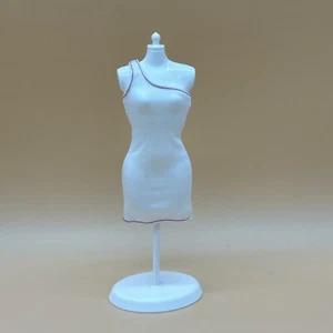 Barbie Fashion Design Plates Doll Dress White One Strap Replacement Doll Outfit - Picture 1 of 12