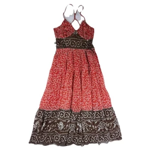 Vestido de Seda E C I New York 2 Fit 'n Flare Correas de Espagueti Cintura Ajustable Boho - Imagen 1 de 24
