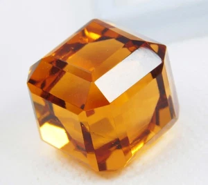 RIESIGER natürlicher 109,75 ct kaiserlicher Topas im Würfelschliff loser Edelstein zertifiziert - Bild 1 von 8