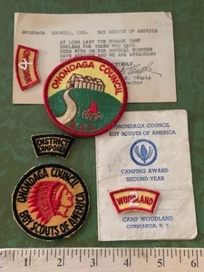 TOPPE VINTAGE ANNI 50 CONSIGLIO ONONDAGA Camp Woodland SEGMENTI E CERTIFICATI BSA - Foto 1 di 6