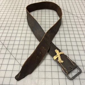 Repro 18. Jahrhundert schwarzer "Veteran" Leder Taillengürtel, Gr. 34"-41" - Bild 1 von 6