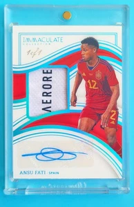 2023-24 Immaculate Spain Ansu Fati Patch Auto 1/1 - Picture 1 of 2