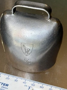 Vintage Cow Bell Sheep Goat Trychel Size 6/0 Swiss Goat on Mountain Engraved - Picture 1 of 9