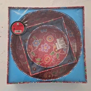 Mary Engelbreit 4 Nesting Decorative Gift Box Set Retired Floral Red Sealed Rare - Picture 1 of 6