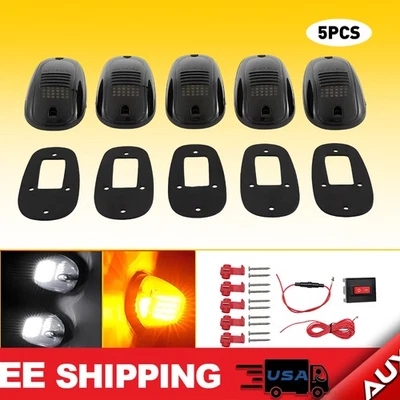 适用于 1500 道奇 Ram 2500 3500 琥珀色/白色 4500 烟雾标记驾驶室车顶灯 16LED — 第 1/4 张图片