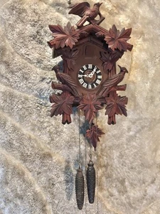 Vintage Antique Germany Black Forest Strike Cuckoo Clock,2 Weights Driven - Picture 1 of 23
