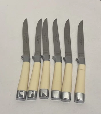 VINTAGE GRIFFON CUTLERY GERMAN STEAK KNIVES 6 PC MID CENTURY STAINLESS SOLINGEN - Image 1 of 4