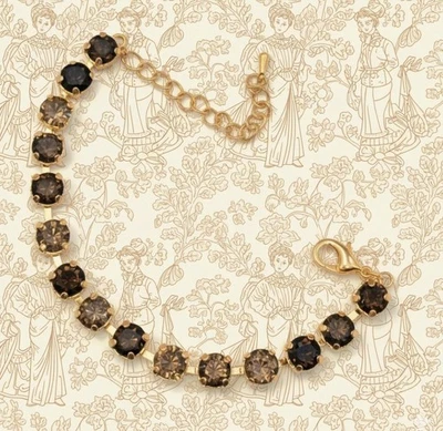 Brazalete tenis clásico chapado cuarzo ahumado marrón natural 12,75 quilates totales enchapado Foto 1 de 4