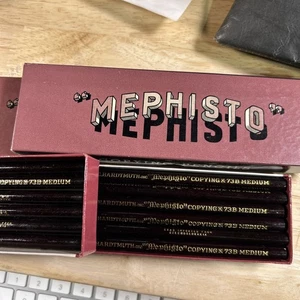 Vintage Koh-I-Noor Mephisto Copying Pencils Open Box of 12 Unused 73B Medium - Picture 1 of 3