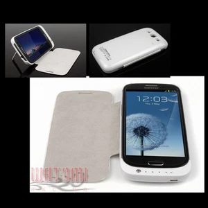 3200MAH EXTERNAL BACKUP BATTERY POWER BANK CASE COVER WHITE FOR GALAXY S III - Photo 1 sur 1