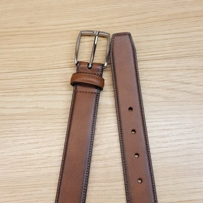 Пояс CLUB ROOM мужской размер средний 34 36 коричневый искусственной кожи серебряная пряжка - Изображение 1 из 3