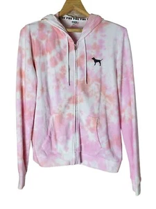 Victoria's Secret Pink Tie Dye Black Dog Hoodie Size Large - Picture 1 of 8