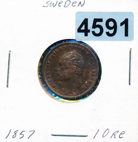 SWEDEN - 1857 - 1 ORE - NICE STRIKE K687 - #4591 Cover