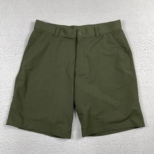 Under Armour Shorts Mens Size 36 Green Striped Preppy Golfer Travel Gorpcore - Picture 1 of 14