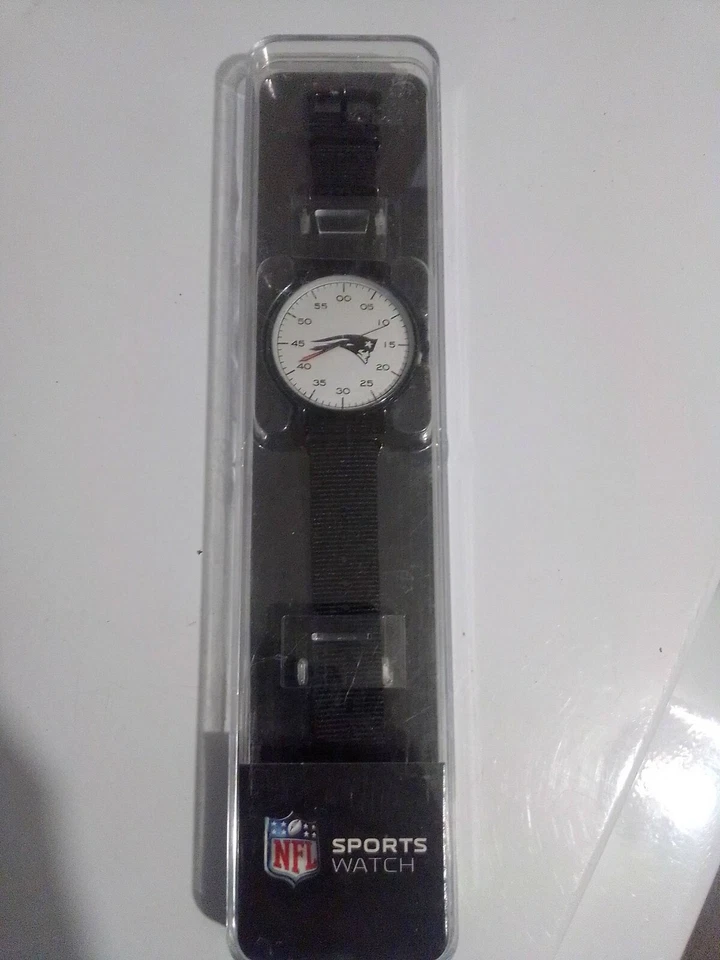 Football Team Black Licensed Sparo Spirit Wrist Watch -Patriots