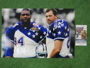 CHARLES HALEY & JAY NOVECEK DALLAS COWBOYS SIGNIERT 12x18 FOTO JSA COA - Bild 1 von 5