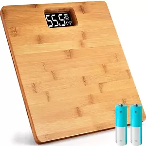 Personenwaage Digital Körperwaage aus Bambus LCD 180 kg Waage Badezimmer Retoo - Bild 1 von 16