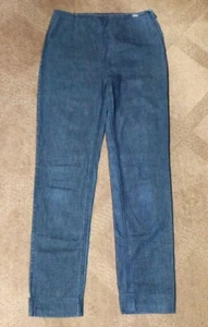 CHANEL Vintage Women's Straight Denim Pants Jeans Blue Logo Cotton Size 38 Italy - Picture 1 of 5