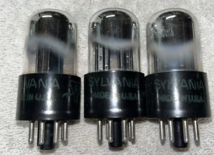 Set abbinato Sylvania 6SN7GTA 3 fori cromo nero placca tubi TV7 Ctrl stessa data - Foto 1 di 4