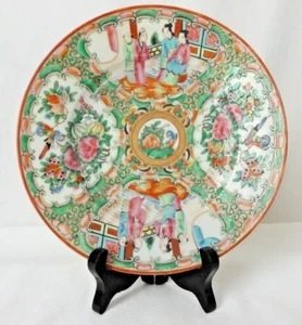 Antiguo plato medallón rosa porcelana china 7 3/16" - Imagen 1 de 12