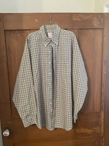 Camisa Brooks Brothers ajuste tradicional a cuadros sin planchar talla XL gris a cuadros - Imagen 1 de 6