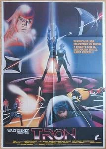 Tron ORIGINAL Spain '82 POSTER Jeff Bridges CULT Sci-Fi cool different art - Picture 1 of 3