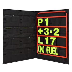 BG Racing Standard Rojo Aluminio Pit Board Kit - Números y Bolsa Amarillos - Imagen 1 de 2