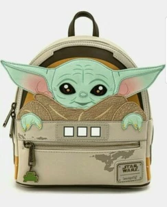  Star Wars The Mandalorian Baby Yoda "The Child" Loungefly Mini Rucksack In Hand - Bild 1 von 7