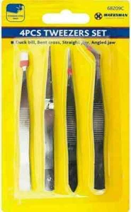 JUEGO DE 4 PINZAS PINZAS DE PRECISIÓN REPARACIONES SELLOS MANUALIDADES MODELO JOYERÍA - Imagen 1 de 2